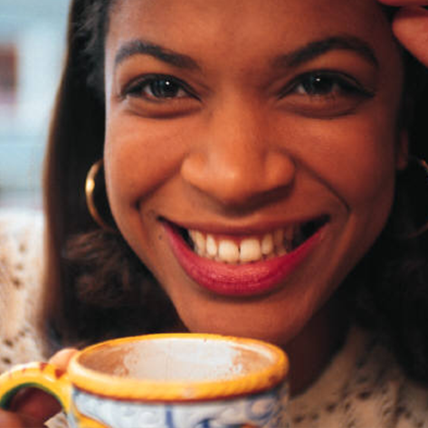 1 – Black woman with coffee
