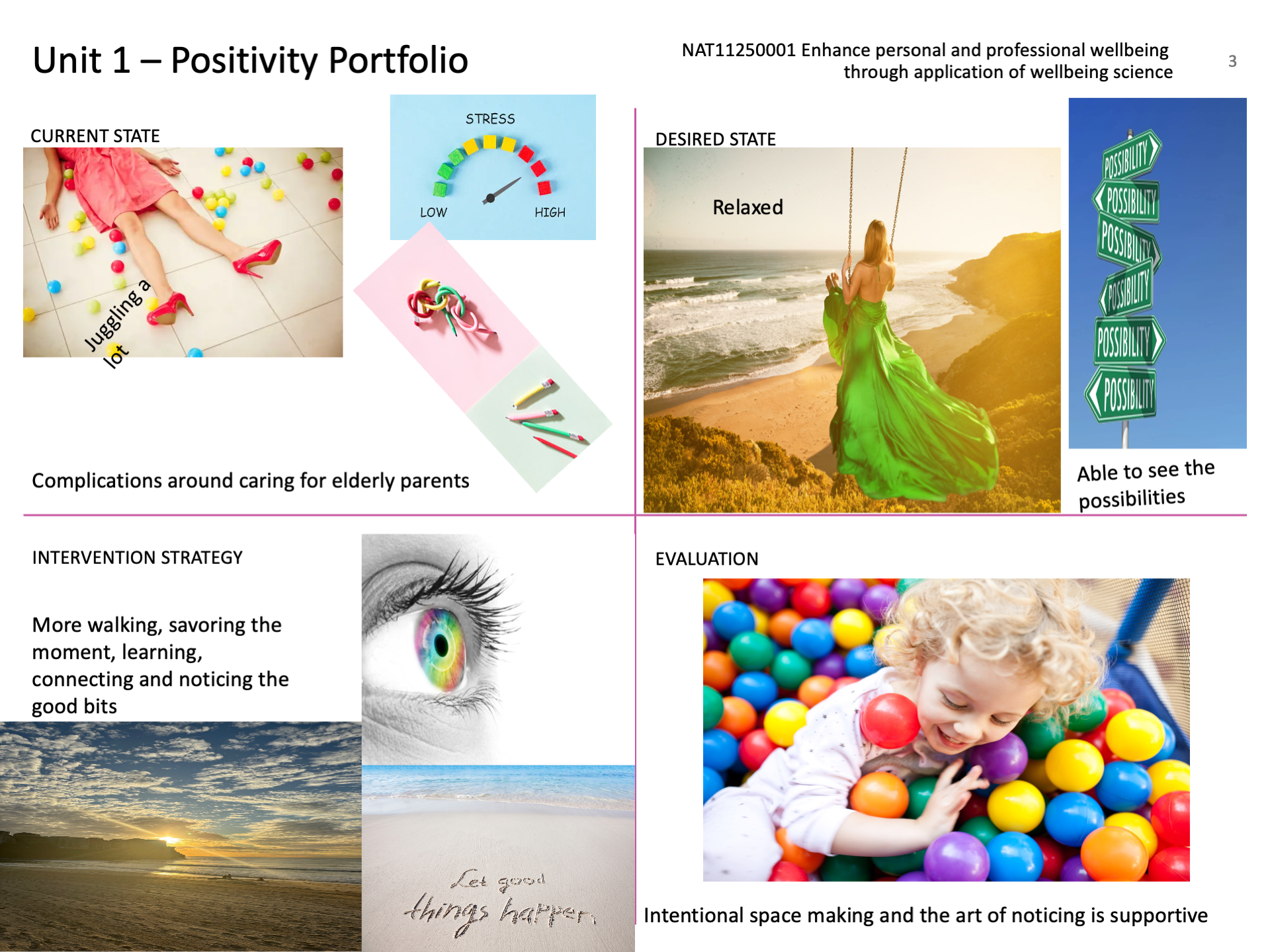 Nicole’s Positivity Portfolio for Unit 1 of Certificate IV in Wellbeing Science